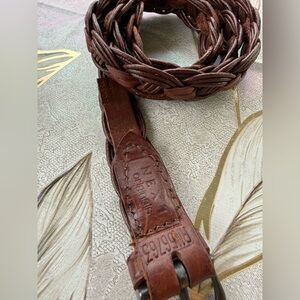 NEXT Brown Genuine Leather Braided Belt | Classic Style